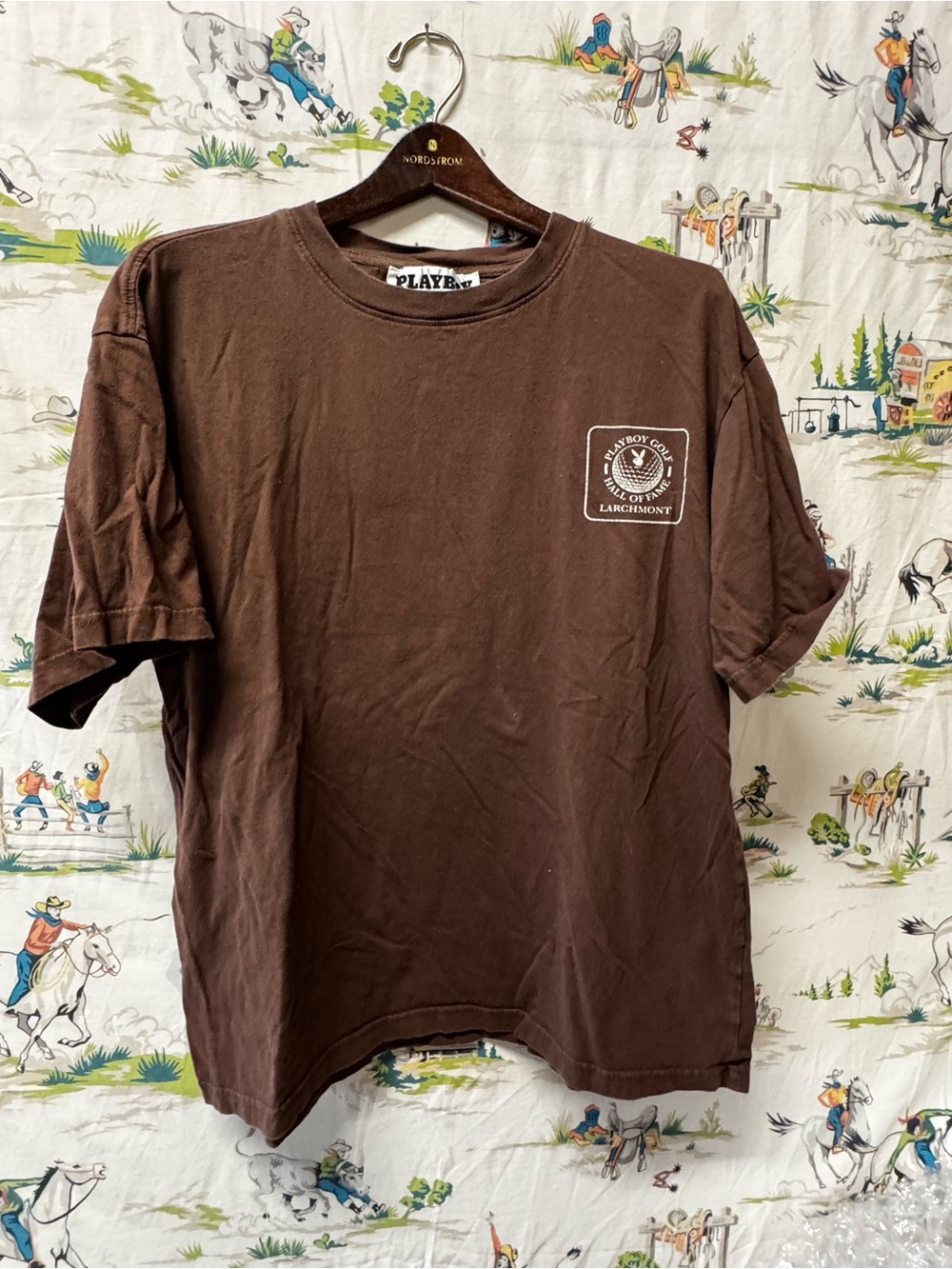 PLAYBOY Brown Short-Sleeve Graphic Tee size large